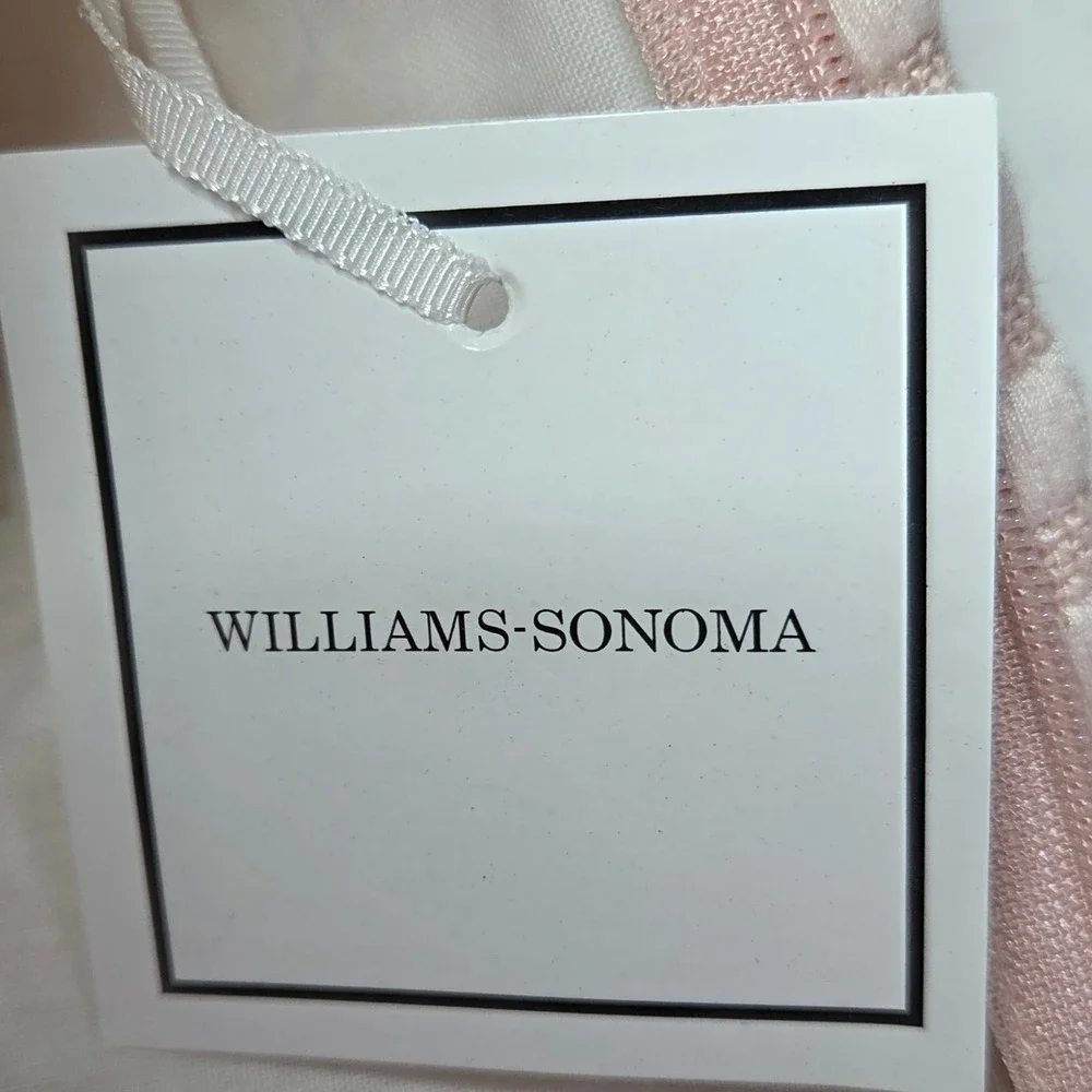 NWT Williams‎ Sonoma Textured Pillow Cover Neutral Pink Beige blush Striped